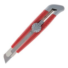 Нож канцелярский, металлические направляющие, 18 мм, винт. Фиксатор (6604)