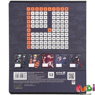 Зошит шкільний Kite Naruto NR25-232, 12 аркушів, клітинка