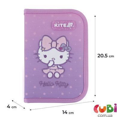 Пенал Kite Hello Kitty HK25-621, без наполнения, одно отделение, один отворот, комбинированый