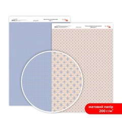 Дизайнерская бумага двухсторонняя ROSA TALENT Кружева №1 Матовая (5318009), Синій; Рожевий