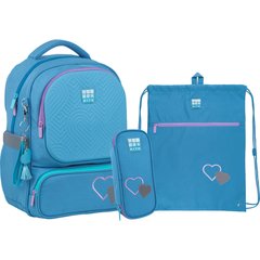 Набор рюкзак+пенал+сумка для обуви WK 728 голубой, Голубой