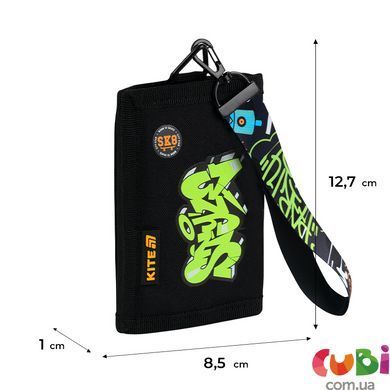 Гаманець Kite 598 Street Style (K26-598-3), чорний, принт