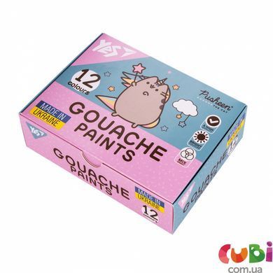 Фарби гуашеві Yes Pusheen 12 кольорів 20 мл (230402)
