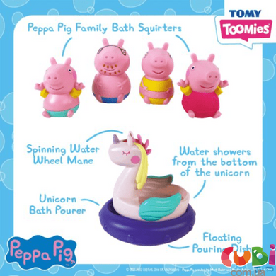 Игрушки для ванны Семь я свинки Пеппи и единорог Toomies.