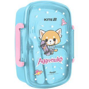Ланчбокс с наполнением Kite Aggretsuko AR25-181, 750 мл, блакитний, рожевий