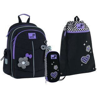 Набір рюкзак + пенал +сумка для взуття Kite 771 Flower Power (SET_K26-771S-2), Чорний