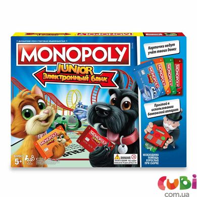 Настільна гра Hasbro Gaming Монополія JUNIOR з банківськими картками (E1842121)