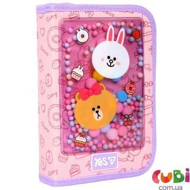 Пенал твердий Yes одинарний з клапаном HP-03 Line Friends Always Together (533731)