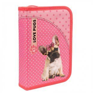 Пенал жесткий 1 Вересня одинарный без клапана HP-02 Dolly Dog, комбинированый