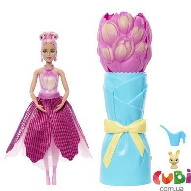 Набор сюрприз с куклой Barbie Petal Pop Розовый тюльпан (JMF57)