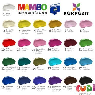 Фарба по тканині MAMBO ART Kompozit, 50 мл, 12 зелений особливий, 12 зелений особливий
