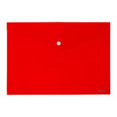 Папка на кнопке, А4, прозрачная, красная (1412-24-A)