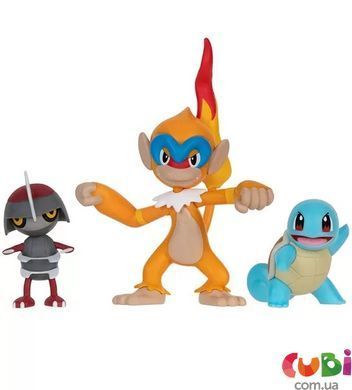 Набор игровых фигурок POKEMON W18 - ПОНЬЯРД, СКВИРТЛ, МОНФЕРНО