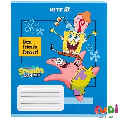 Зошит шкільний Kite з Губкою Бобом Квадратними Штанцями SB25-232, 12 аркушів, клітинка