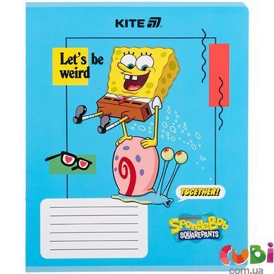 Зошит шкільний Kite з Губкою Бобом Квадратними Штанцями SB25-232, 12 аркушів, клітинка