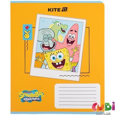 Зошит шкільний Kite з Губкою Бобом Квадратними Штанцями SB25-232, 12 аркушів, клітинка