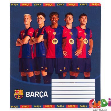 Зошит шкільний Kite FC Barcelona BC25-232, 12 аркушів, клітинка