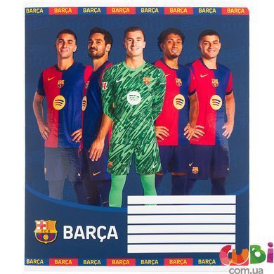 Зошит шкільний Kite FC Barcelona BC25-232, 12 аркушів, клітинка