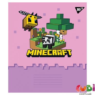 Тетрадь ученическая школьная, А5 12 клетка, Yes Minecraft Spring, 767590