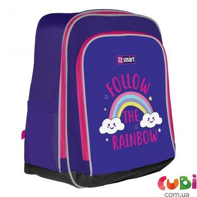 558039 Рюкзак шкільний SMART H-55 Follow the rainbow , фіолетовий