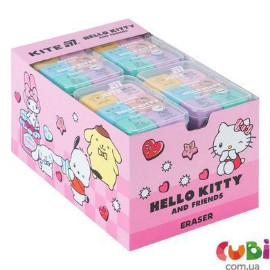 Набір гумок у пластиковому боксі Kite Hello Kitty and Friends (HK26-145), асорті, 6 шт.
