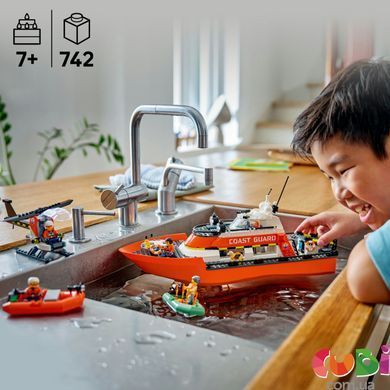 Конструткор Lego City Спасательный катер и вертолет береговой охраны (60504)