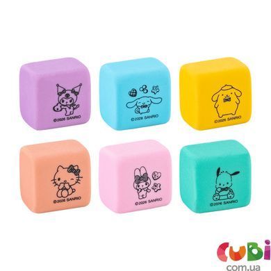Набір гумок у пластиковому боксі Kite Hello Kitty and Friends (HK26-145), асорті, 6 шт.