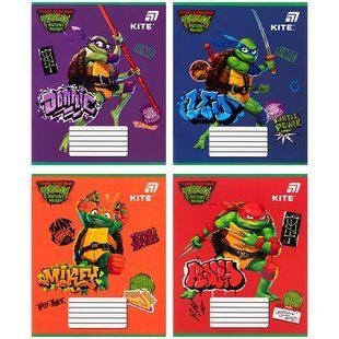 Зошит шкільний Kite Ninjia Turtles (NT26-235), 12 аркушів, коса лінія