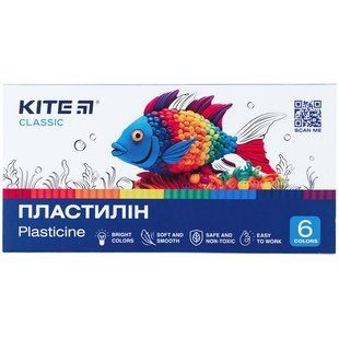 Пластилін, 6 кольорів, 120 г. Kite Classic (K-081)