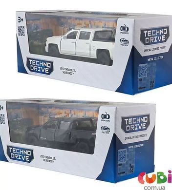 Автомодель - CHEVROLET SILVERADO 2017 (перламутрово-білий, чорний), комбінований