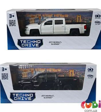 Автомодель - CHEVROLET SILVERADO 2017 (перламутрово-білий, чорний), комбінований