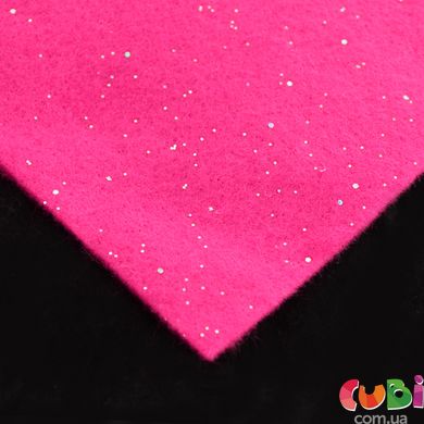 Фетр Santi м'який з гліттером, рожевий, 21*30см (10л) (741451)
