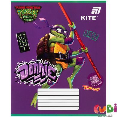 Зошит шкільний Kite Ninjia Turtles (NT26-235), 12 аркушів, коса лінія
