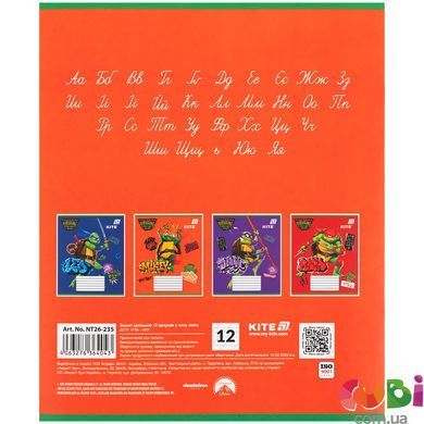 Зошит шкільний Kite Ninjia Turtles (NT26-235), 12 аркушів, коса лінія
