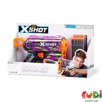 Оружие игрушечное быстрострельный бластер X-SHOT Skins Flux Crucifer (8 патронов), 36516J