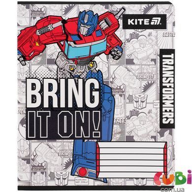 Зошит шкільний Kite Transformers TF25-232, 12 аркушів, клітинка