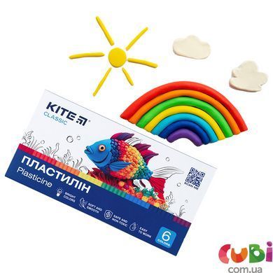 Пластилін, 6 кольорів, 120 г. Kite Classic (K-081)
