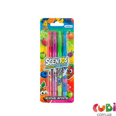 Набір ароматних гелевих ручок - ФАНТАСТИЧНІ ФРУКТИ (4 кольори) (40454)